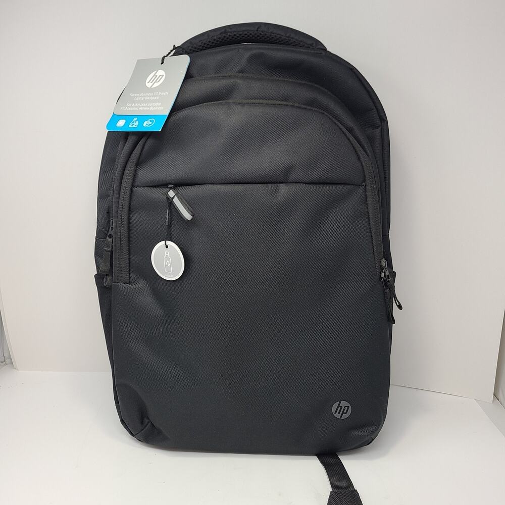 HP Renew Business 17.3 inch Laptop RFID Backpack Black Recycled Plastic New